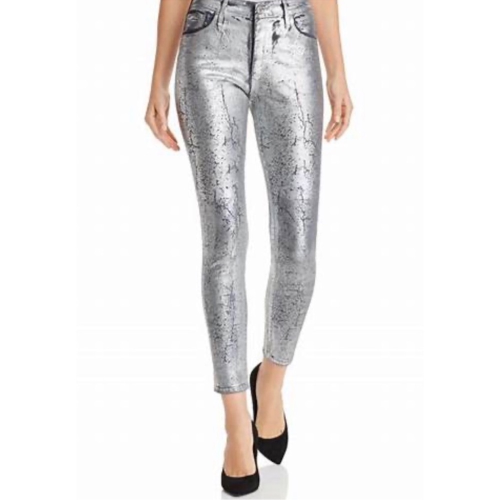 AG Adriano Goldschmied Metallic Straight Leg Jeans